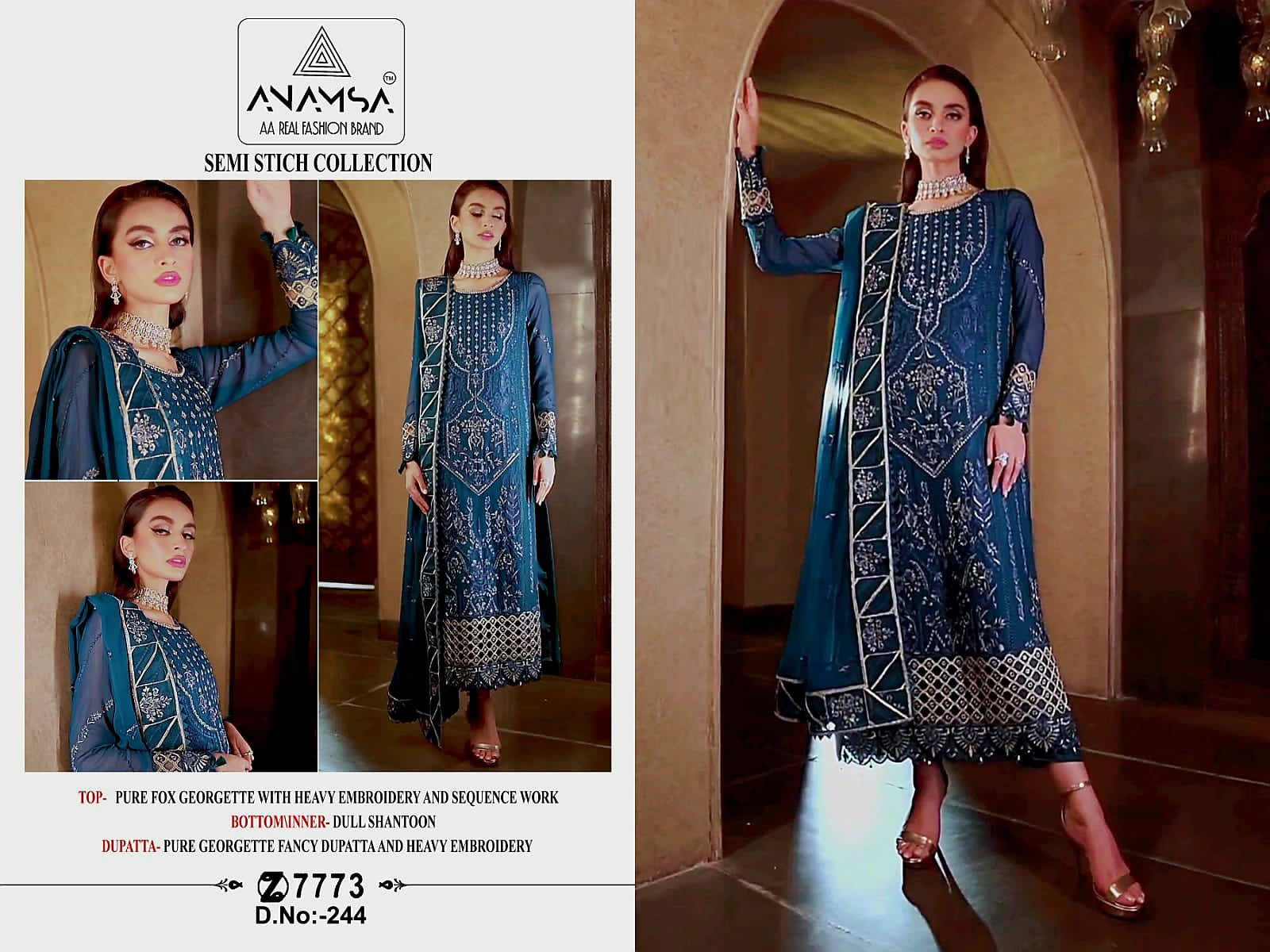 Anamsa 244 Georgette Pakistani Suits Catalog